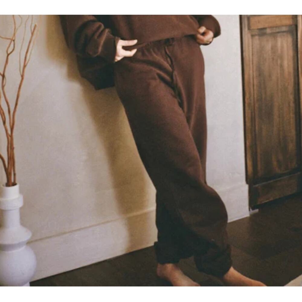 Parke Official Jogger Women S/M Unisex Sweats in Chocolate Travel Casual Relaxed - Picture 2 of 14